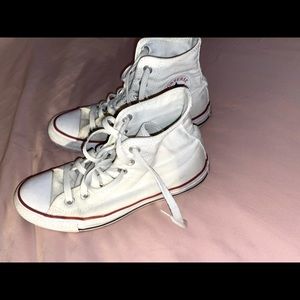Converse white hightops. women’s size 7 used